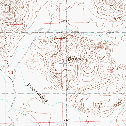 Topographic Map of Boxcar, AZ