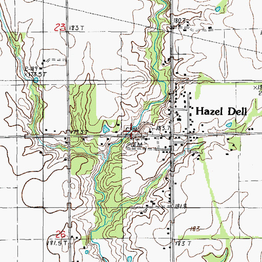 Topographic Map of Church of Christ Cemetery, IL