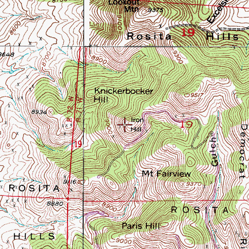 Topographic Map of Iron Hill, CO