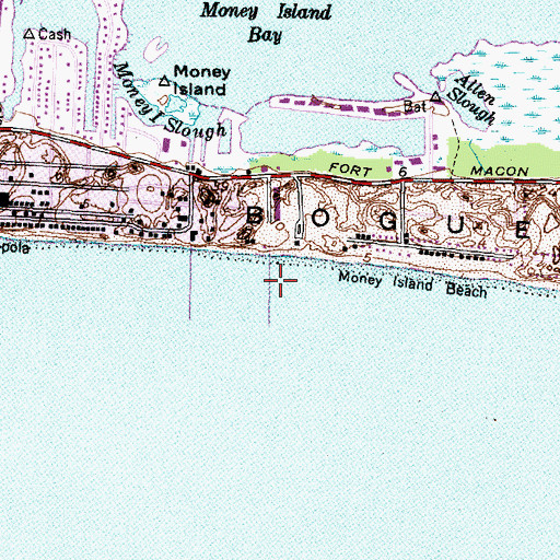 Topographic Map of Oceana Pier, NC