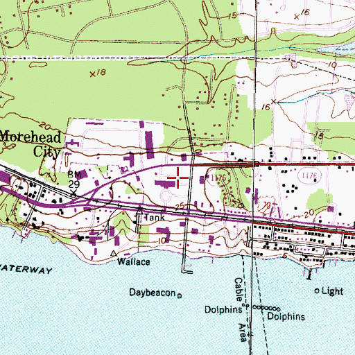 Topographic Map of Carteret General Hospital, NC