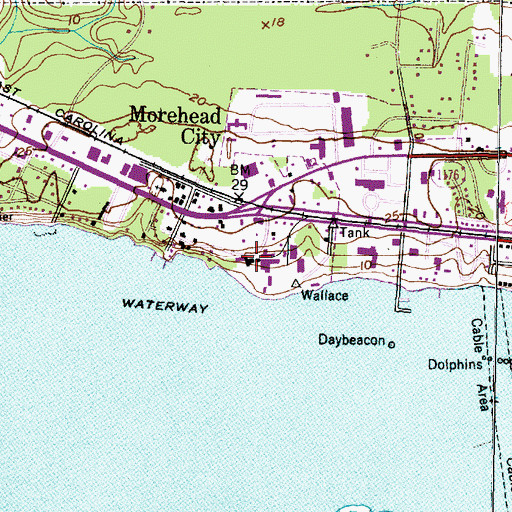 Topographic Map of Carteret County Museum of History, NC