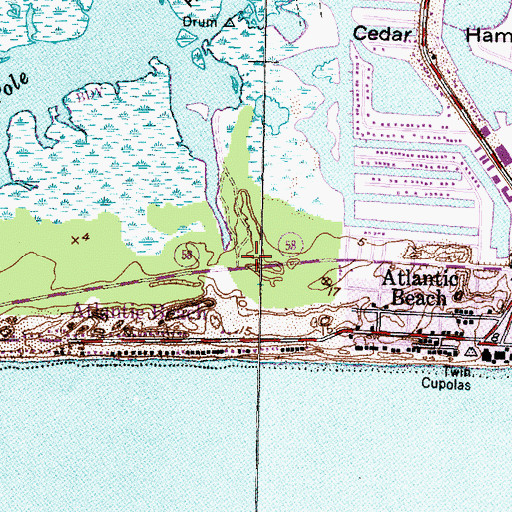 Topographic Map of Atlantis Station Shopping Center, NC