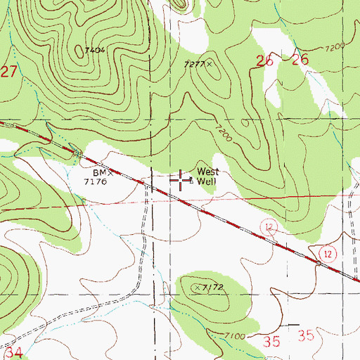 Topographic Map of West Well, NM