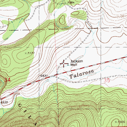 Topographic Map of Jackson Well, NM