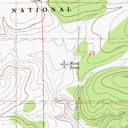 Topographic Map of Rock Tank, NM