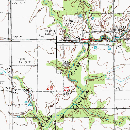 Topographic Map of Aten Cemetery, IL
