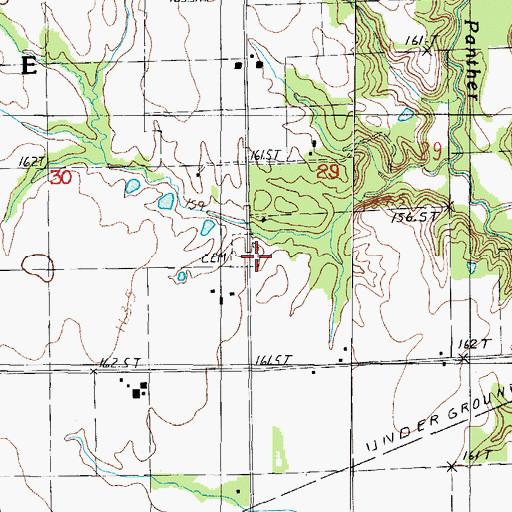 Topographic Map of Bethel Cemetery, IL