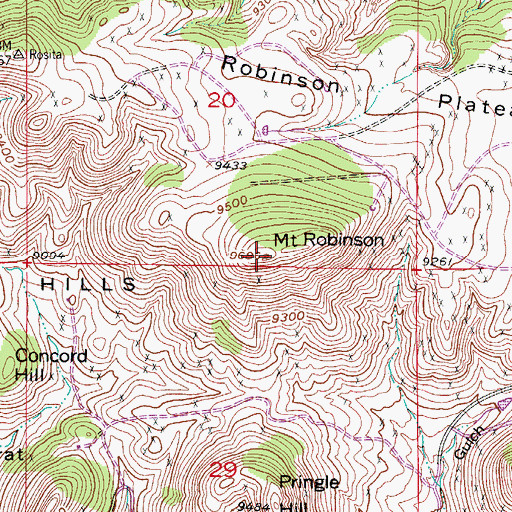 Topographic Map of Mount Robinson, CO