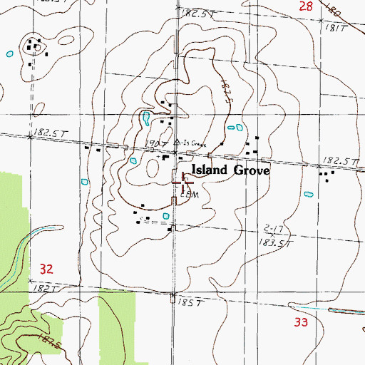 Topographic Map of Brewer Cemetery, IL