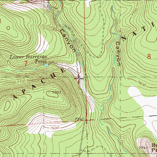 Topographic Map of Barreras Canyon, NM