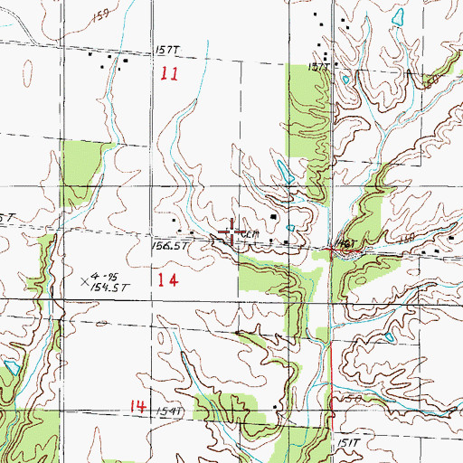Topographic Map of Devore Cemetery, IL