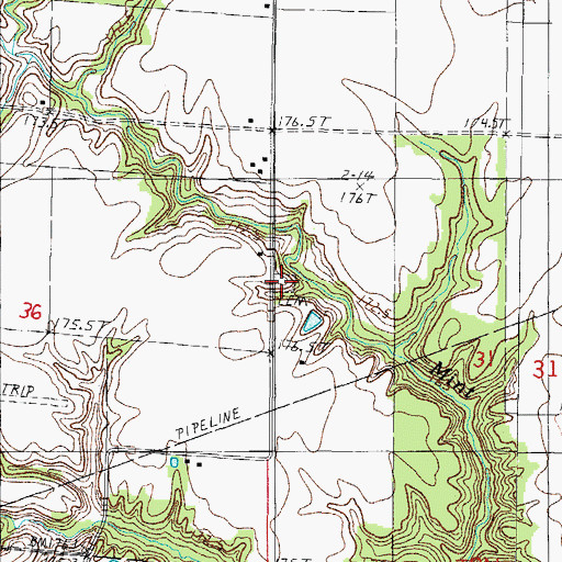 Topographic Map of Fairfield Cemetery, IL