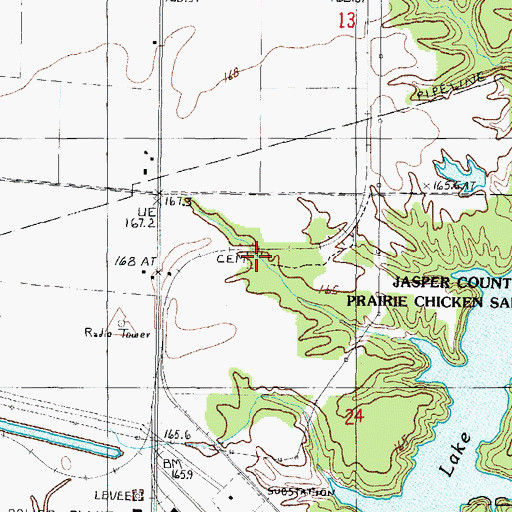 Topographic Map of Foster Cemetery, IL