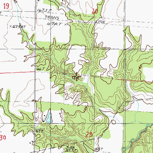 Topographic Map of Freeman Cemetery, IL
