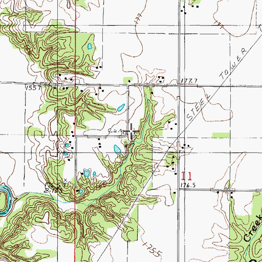 Topographic Map of Hayes Cemetery, IL