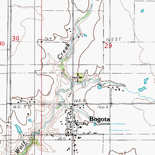 Topographic Map of Honey Cemetery, IL