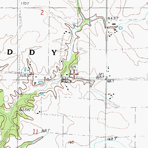 Topographic Map of Kedron Cemetery, IL