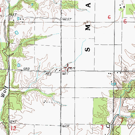 Topographic Map of Lancaster Cemetery, IL