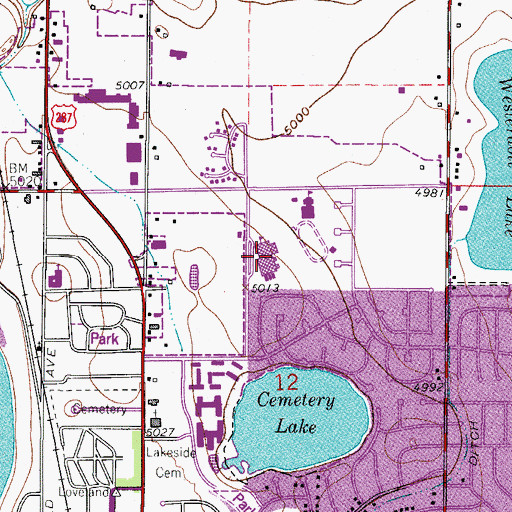 Topographic Map of Conrad Ball Middle School, CO