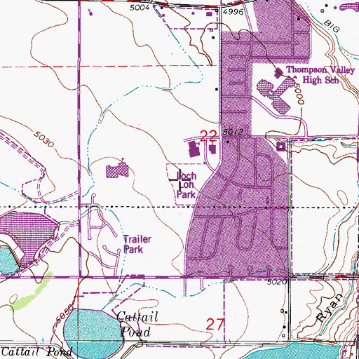 Topographic Map of Loch Lon Park, CO