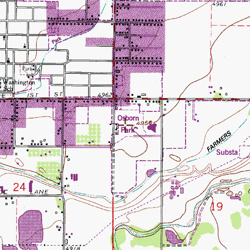 Topographic Map of Osborn Park, CO