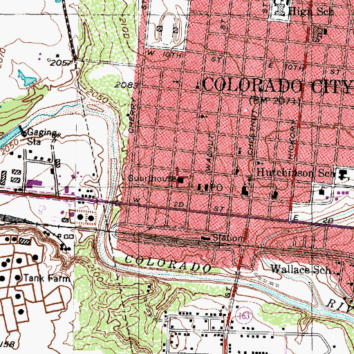 Topographic Map of Mitchell County Courthouse, TX