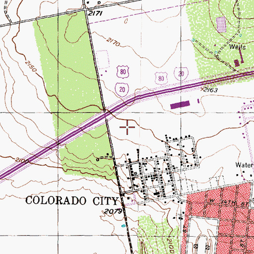 Topographic Map of Mitchell County Hospital, TX