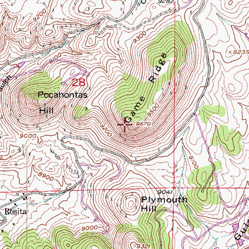 Topographic Map of Game Ridge, CO