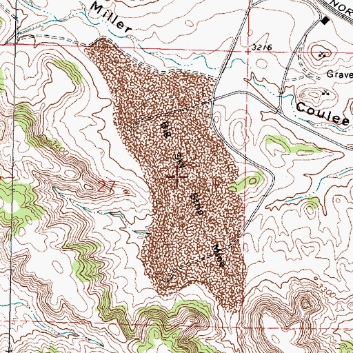 Topographic Map of Big Sky Strip Mine, MT