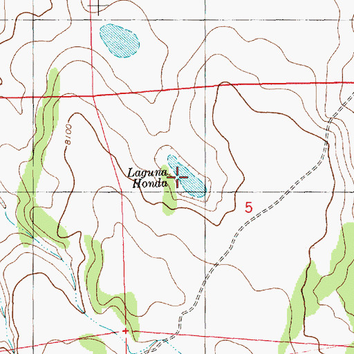 Topographic Map of Laguna Honda, NM
