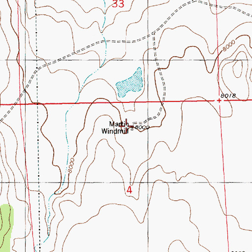 Topographic Map of Martin Windmill, NM