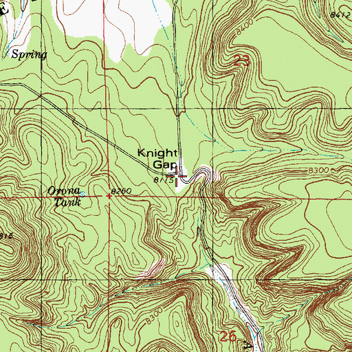 Topographic Map of Knight Gap, NM