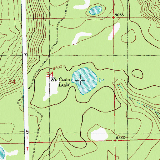 Topographic Map of El Caso Lake, NM