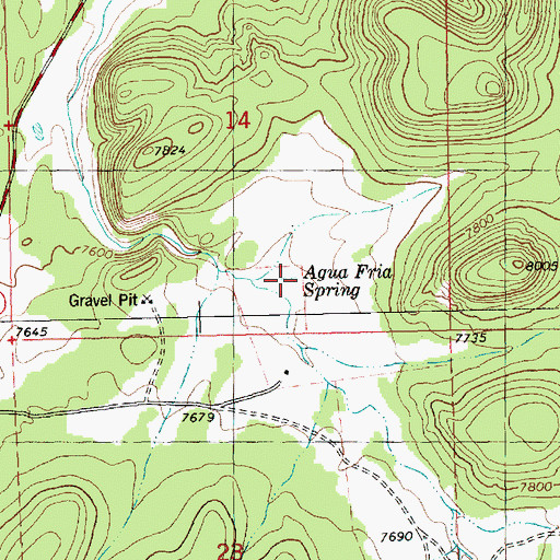 Topographic Map of Agua Fria Spring, NM