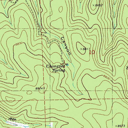 Topographic Map of Chimenea Spring, NM