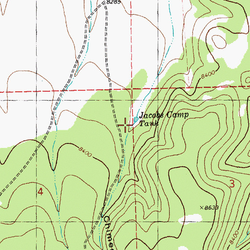 Topographic Map of Chimenea Canyon, NM