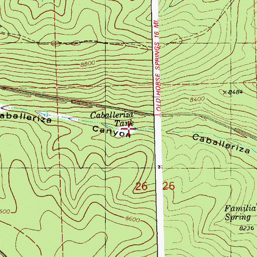 Topographic Map of Caballeriza Tank, NM