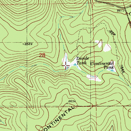 Topographic Map of Divide Tank, NM