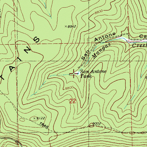 Topographic Map of San Antone Tank, NM