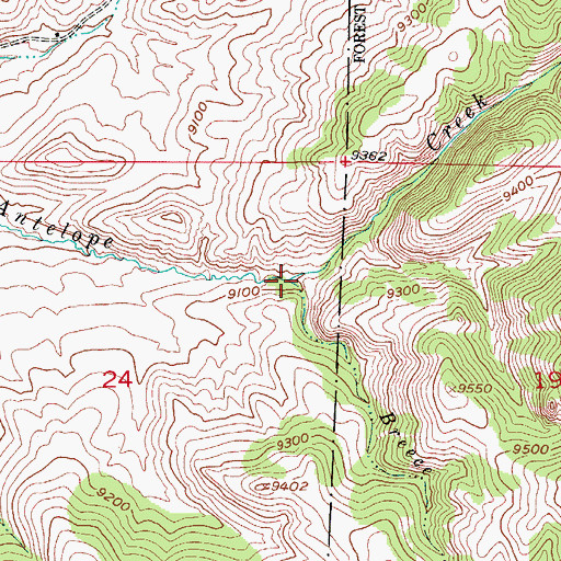 Topographic Map of Breece Creek, CO