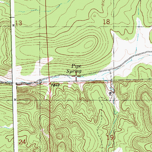 Topographic Map of Pipe Spring, NM