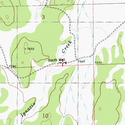 Topographic Map of South Well, NM