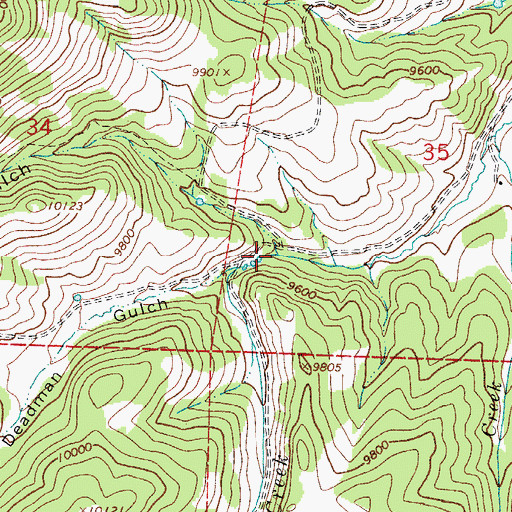 Topographic Map of North Deadman Gulch, CO
