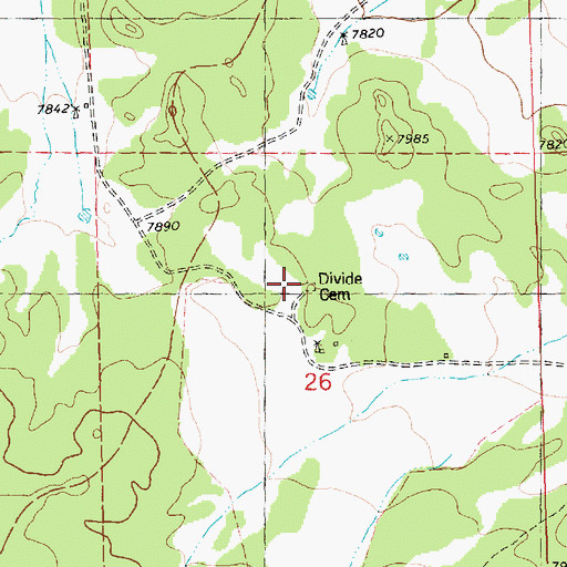 Topographic Map of Divide Cemetery, NM