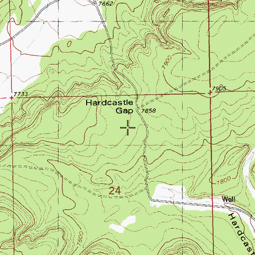 Topographic Map of Harcastle Gap, NM