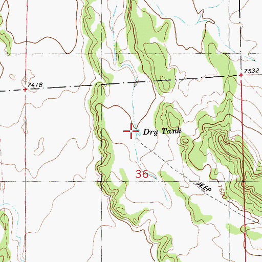 Topographic Map of Dry Tank, NM