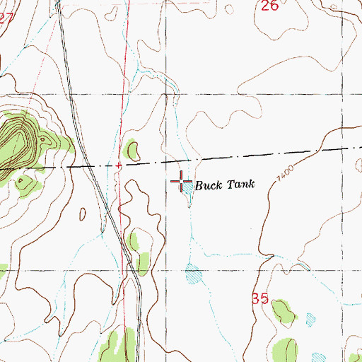 Topographic Map of Buck Tank, NM