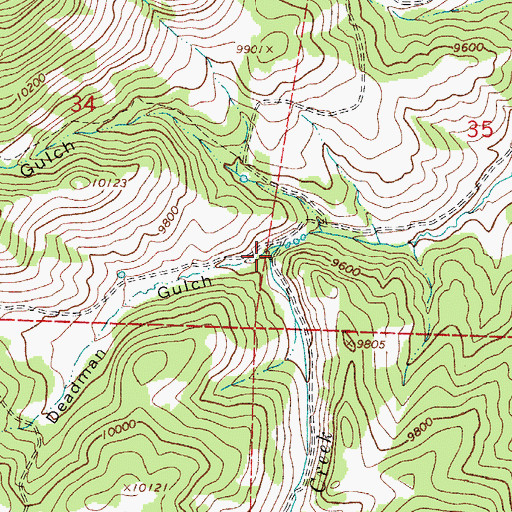 Topographic Map of Deadman Gulch, CO