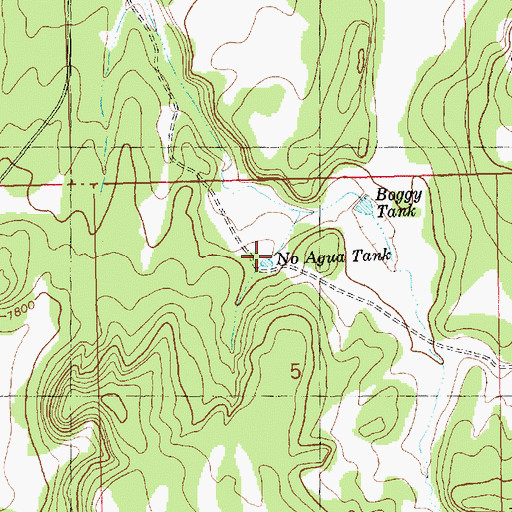 Topographic Map of No Agua Tank, NM